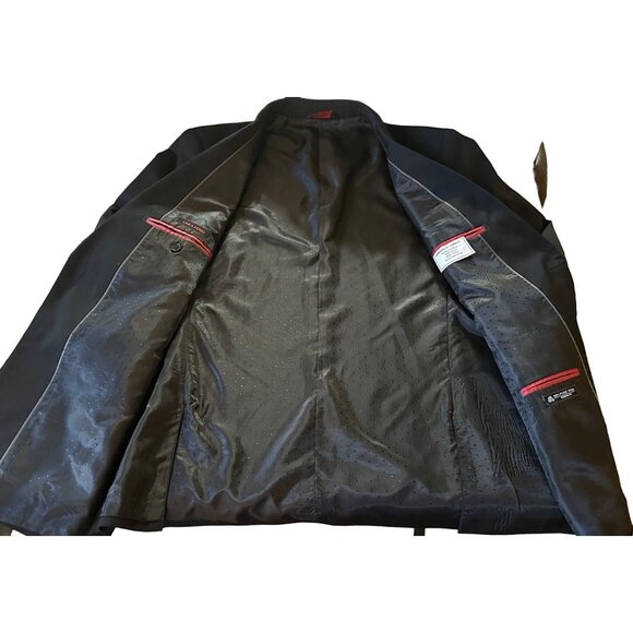 Linea Uomo Modern Fit Men's Blazer Jacket Wool Black Size 44R 38" Waist (READ) - Picture 7 of 16